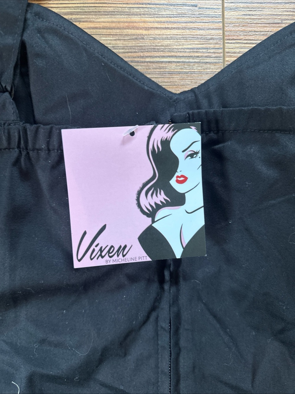 Vixen by Micheline Pitt Black Bustier Cami with Sweetheart Neckline XL - Picture 5 of 6